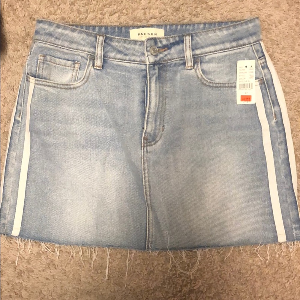 Pacsun jean skirt with white stripes size 27